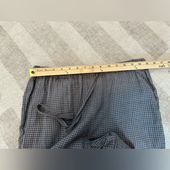 Eileen Fisher Women’s Linen Checkered Drawstring Ankle Pants (Size XS) - Picture 6 of 8